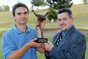 Bill Leckie presents award Scott Nelson winner Masters golf Craigmillar Edinburgh Daily