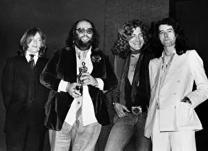 Awards Ceremony Prints: Led Zeppelin with their Ivor Novello Award John Paul Jones Peter Grant Robert Plant Jimmy