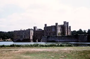 Moat Prints: Leeds Castle Kent 12th century castle near Maidstone circa 1980