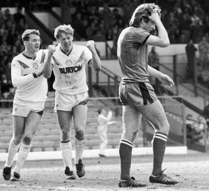 00335 Prints: Leeds United 4 v. Plymouth 0. Plymouth defender John Matthews in despair as Ian