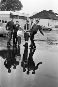 Leeds United footballer Norman Hunter at Hendon for an England training session