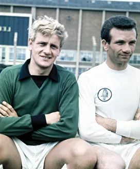 Leeds United goalkeeper Gary Sprake and Paul Reaney in pre season training session