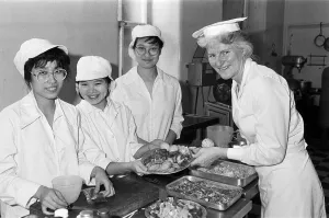 From left Mona Chan yu Chun, Velly Intan and Michelle Li Cho Man discuss a Chinese meal