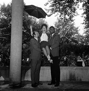 Award Prints: Left to right, Acker Bill, singer Helen Shapiro and Sugar Ray Robinson at a Variety Club