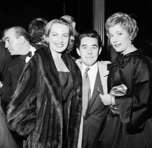 Left to Right Delphi Lawrence, Ronnie Corbett and Melisa Shribbling seen here at the film