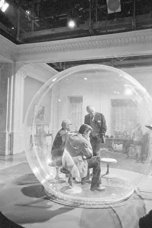 Left to Right Lionel Jeffries, Laurence Harvey and Eric Portman seen here on the set of