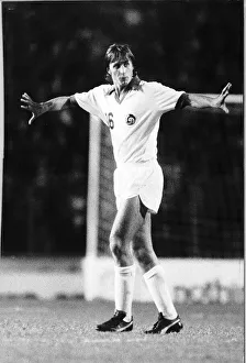 Legendary footballer Johann Cruyff of Holland at Stamford Bridge holding the Line