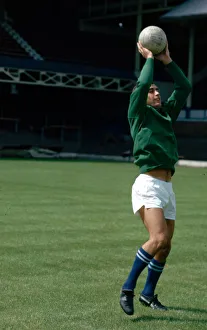 Catching Prints: Leicester City goalkeeper Peter Shilton during a training session July 1971