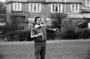 Leicester City manager Frank McLintock pictured during a training session