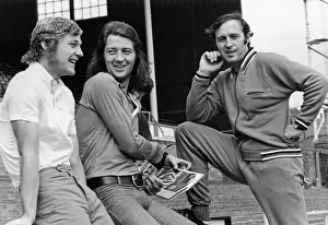 Leicester City manager Jimmy Bloomfield with his two new signings Denis Rofe )left