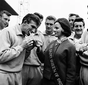 Leicester City team training at Filbert Street ahead of the 1963 FA Cup Final