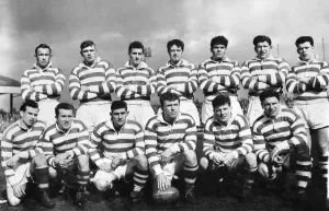Leigh Rugby League team group. Left to right- Back row: Martyn, Kay
