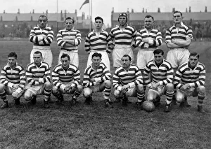 Leigh Rugby League team group photograph Left to right