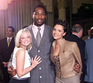 Lennox Lewis boxer is pictured with the Spice Girls May 1999 Emma Bunton