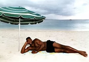 Images Dated 20th January 1993: Lennox Lewis on holiday in Montego Bay Jamaica dbase