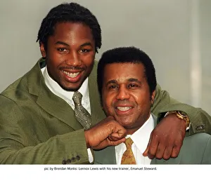 Lennox Lewis With His New Trainer Emanuel Steward From The Kronk Gym In Detroit