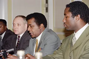 Lennox Lewis with his new trainer Emanuel Steward From The Kronk Gym In Detroit
