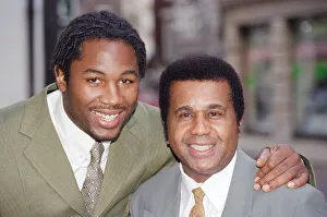01303 Prints: Lennox Lewis with his new trainer Emanuel Steward From The Kronk Gym In Detroit