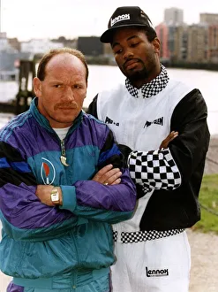 Lennox Lewis former World Heavyweight Boxing Champion with boxer Jean Maurice Chanet