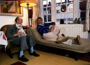 Domestic Life Prints: Leonard Fenton actor with Chris Reich who are in the soap series Eastenders