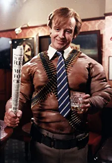 Les Dennis Comedian and TV Presenter in scene from Christmas Show where as he plays some
