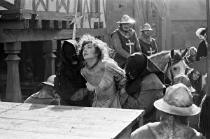 Lesley-Anne Down on the set of The Hunchback of Notre Dame at Pinewood Studios