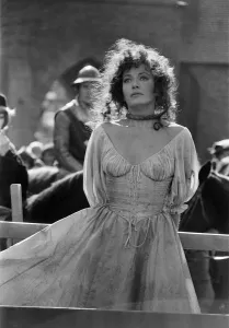 Lesley-Anne Down on the set of The Hunchback of Notre Dame at Pinewood Studios