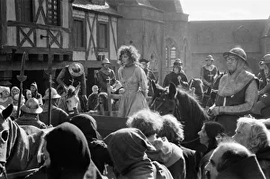 Lesley-Anne Down on the set of The Hunchback of Notre Dame at Pinewood Studios