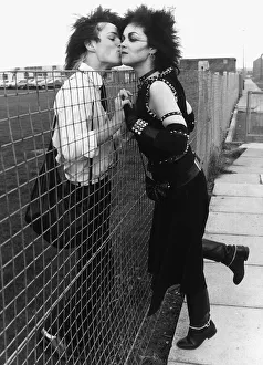 1980s Fashion Prints: Lesley Smith 24 and schoolboy fiancee Brian McEnaney Novmber 1981 Punk rockers