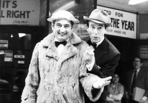 Leslie Crowther actor & TV presenter with Bernie Winters actor
