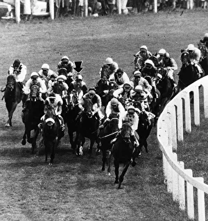 Lester Piggott jockey on the eventual winner Roberto in the the Derby at Epsom - June