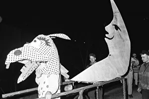 00590 Prints: Let there be light... the thrills and spills of the circus came to Slaithwaite for