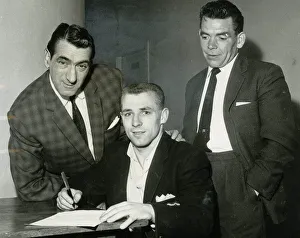 Lewis Mackay boxer June 1961 Signs professional boxing forms with London manager