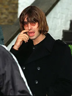 Liam Gallagher lead singer with the pop group Oasis leaves his St Johns Wood home for