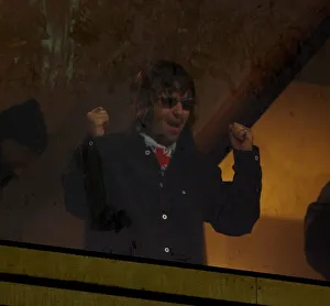 Britpop Prints: Liam Gallagher of Oasis celebrates the win May 1999 of his team Gillingham v