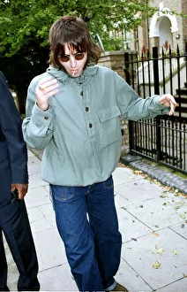 Liam Gallagher Oasis singer August 1999 leaving his London home on the day drummer