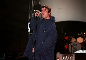 Liam Gallagher of the pop group Oasis on stage Sept September 1997