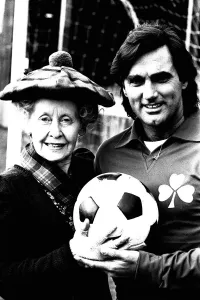 00458 Prints: Lib - Football legend George Best giving actress Gudrun Ure some footballing tips during