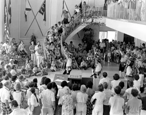 Lib - Friendship Force - The Killingworth Sword Dancers entertain the crowd in Stone