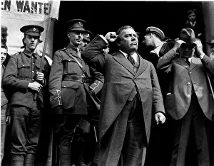 The Liberal MP Horatio Bottomley leading a recruitment rally to sign up volunteers for