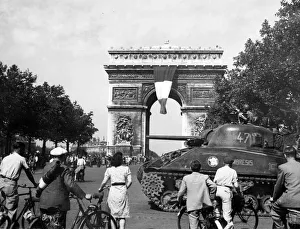 Paris Prints: Liberated Paris. General de Gaulle has toured liberated Paris laying a wreath on the tomb