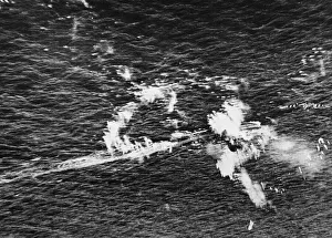 Bombs Prints: Liberation of Europe: Coastal Command Beau-fighters Attack German Minesweeper