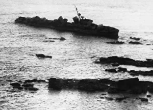 Liberation of Europe: German Destroyer Aground off Ile De Batz