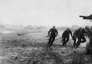 D Day Prints: Liberation of Europe. Scenes on a Normandy beachhead as crack British troops made