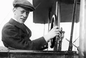 Pioneer Prints: Lieut Parke Royal Navy seen here at the controls of his machine in which he was killed a