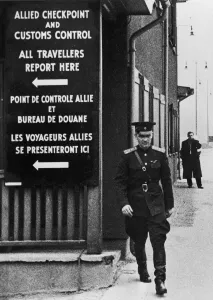 00125 Prints: Life lines to free West Berlin. Helmstedt a major checkpoint at the border separating