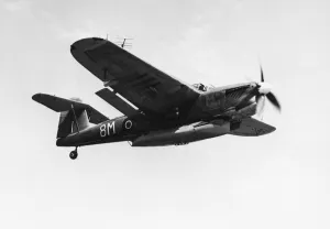 Lifeboat dropped from the air. (Picture) Naval Barracuda carrying a lifeboat before
