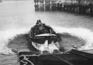 Accidents Prints: The lifeboat Elizabeth Wills Allen launches on her final voyage at Seaham