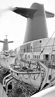 Liner Prints: Lifeboats on board the passenger liner France 7th January 1962