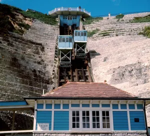 00267 Prints: The lifts to the East Cliffs at Bournemouth. 1st June 1971 Local Caption watscan